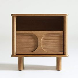 Wes Wood Nightstand with Drawer