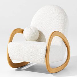 Pollie White Snow Boucle Nursery Rocking Chair