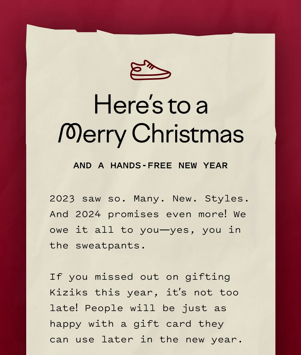 Here's to a Merry Christmas and a hands-free New Year. Shop gift cards.