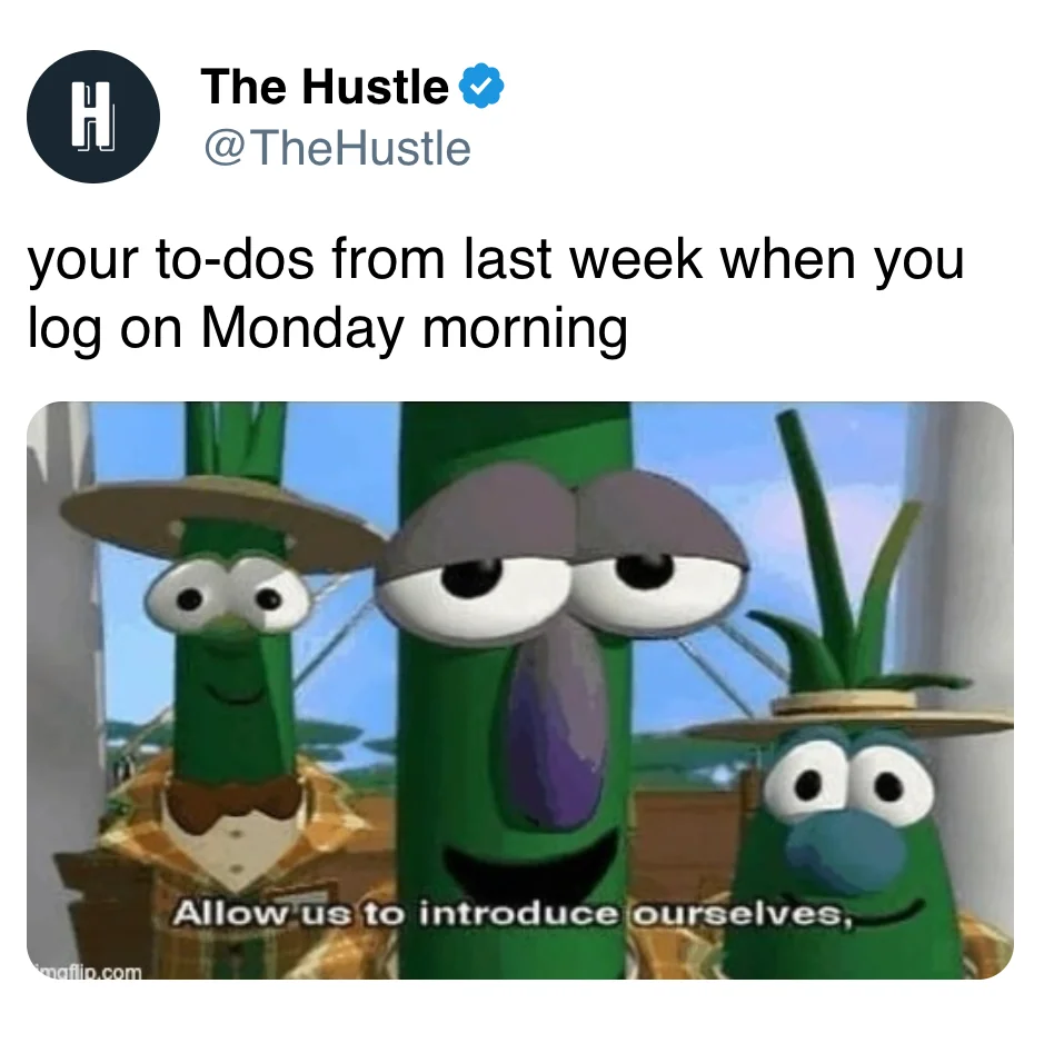 last week's to do list meme