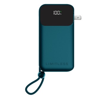 Limitless 10,000mAh Power Bank with AC Plug and Built-In Cables