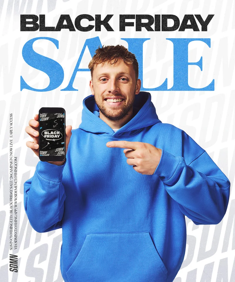 Image of Harry on a Black Friday Graphic