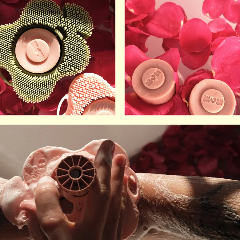 A collection of smoosh soap bar images