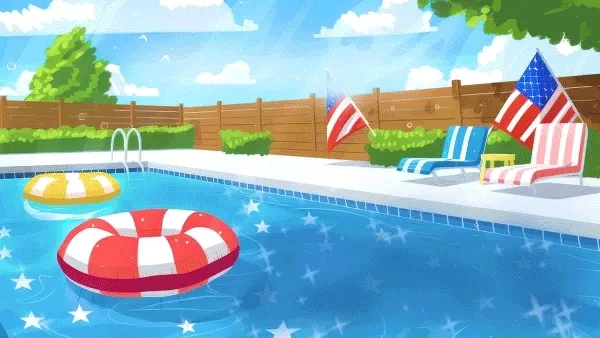 Too Cool For Pool. Happy 4th of July!
