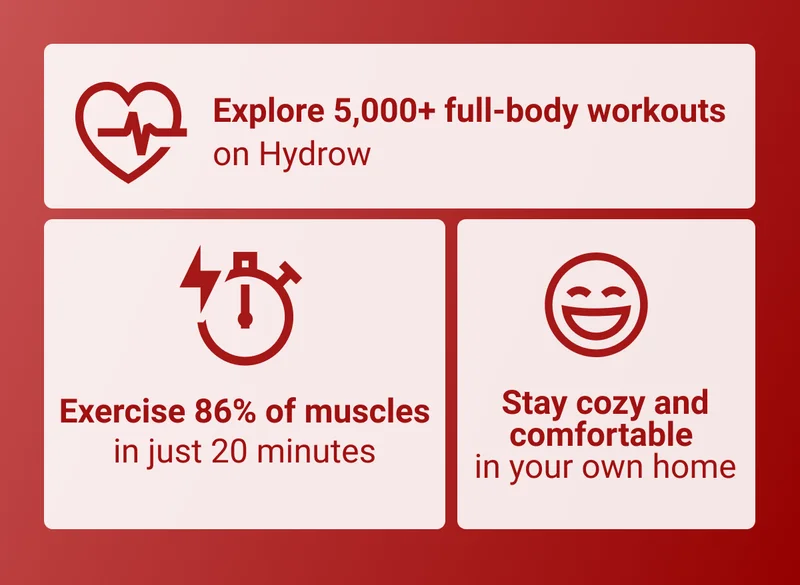 Explore 5,000+ full-body workouts on Hydrow. Exercise 86% of muscles in just 20 minutes. Stay cozy and comfortable in your own home.