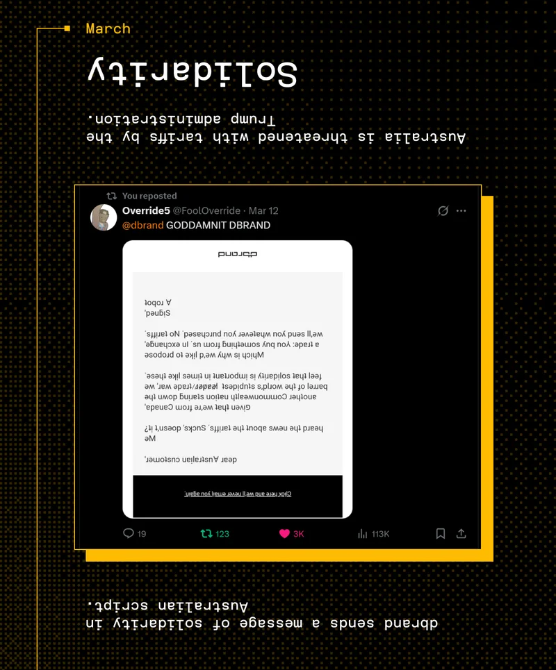 March: ʎʇᴉɹɐpᴉloS