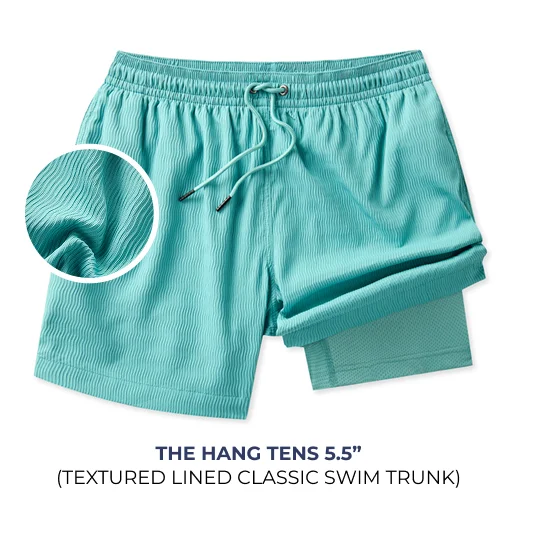 Textured Lined Classic Swim Trunk: The Hang Tens 5.5"