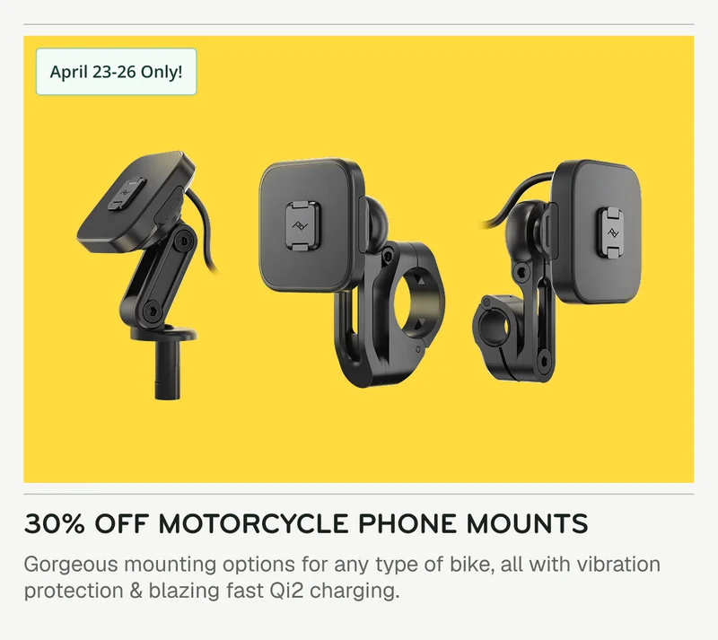 30% off Motorcycle Mounts