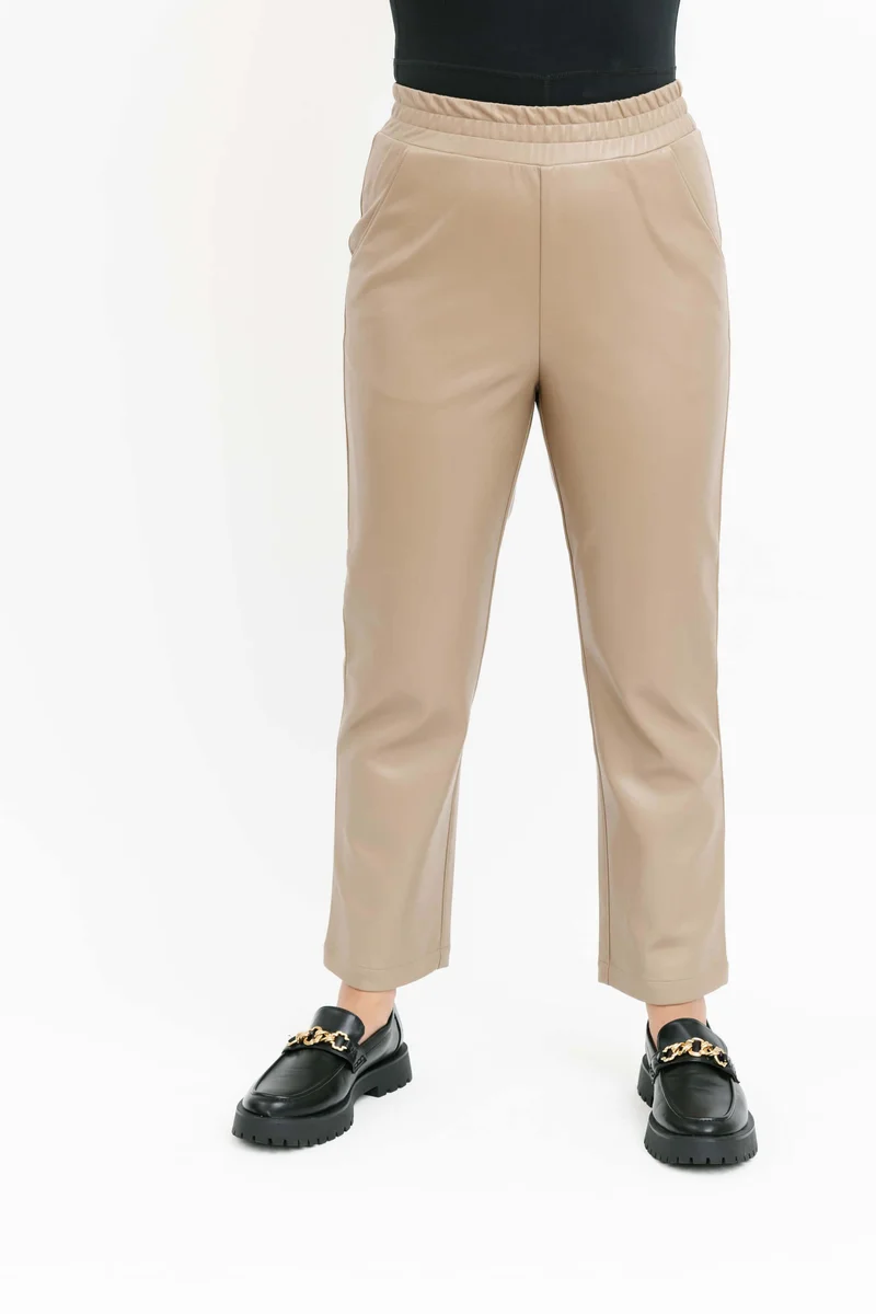 Image of Murphy Vegan Leather Pant in Taupe