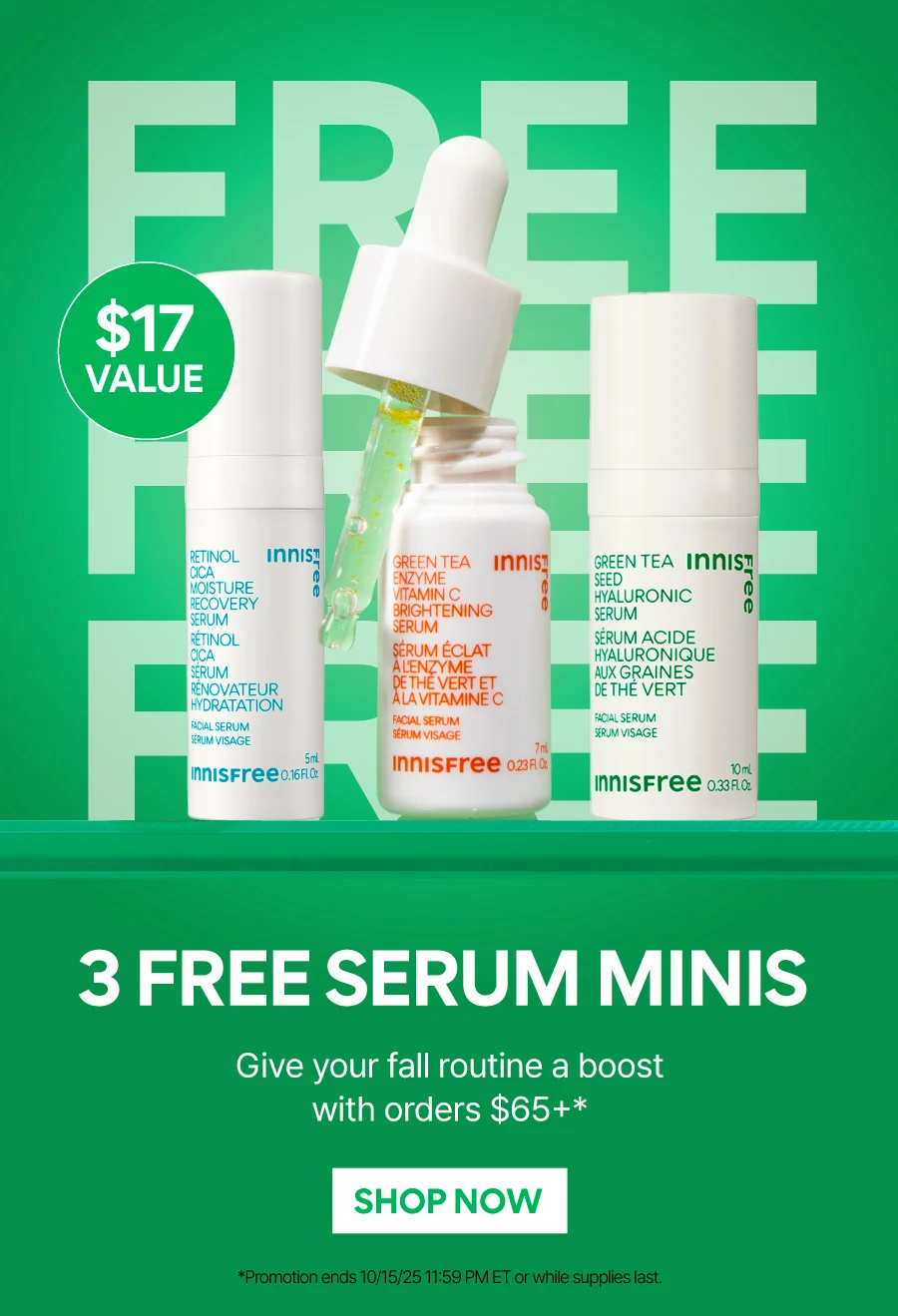FREE 3 SERUM MINIS WITH ORDERS $65+