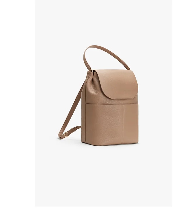 Leather Backpack 16-Inch Cappuccino