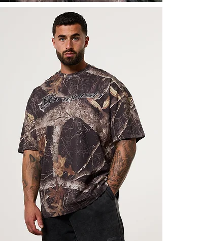 CAMO BLACK OVERSIZED BOXY T SHIRT