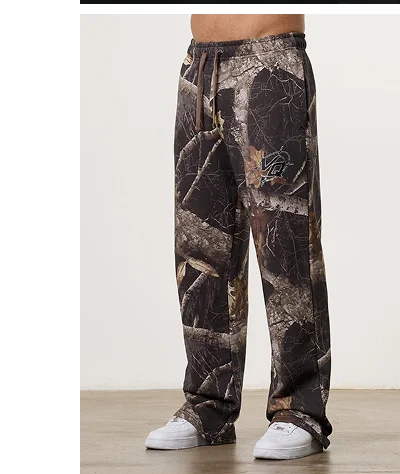 CAMO BLACK STRAIGHT LEG SWEATPANTS