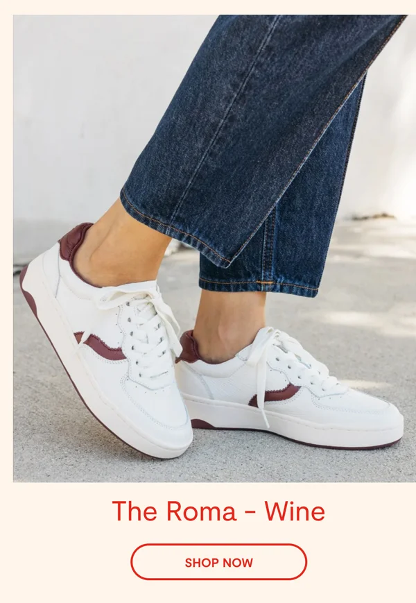 The Roma Sneaker - White / Wine