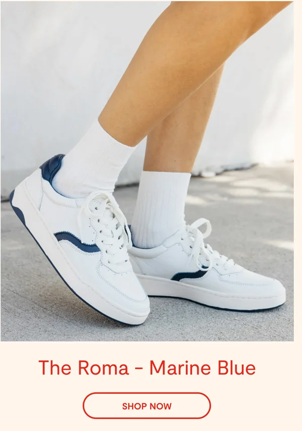 The Roma - White / Marine Blue