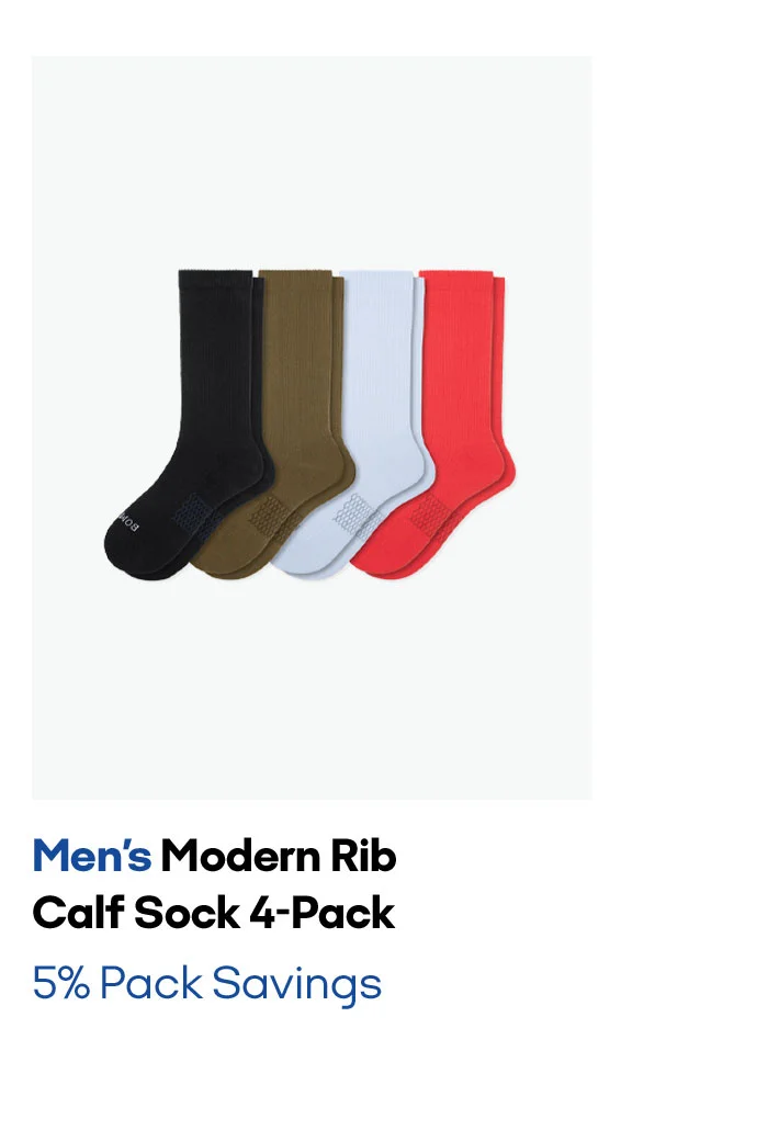 Men's Modern Rib Calf Sock 4-Pack 5% Pack Savings