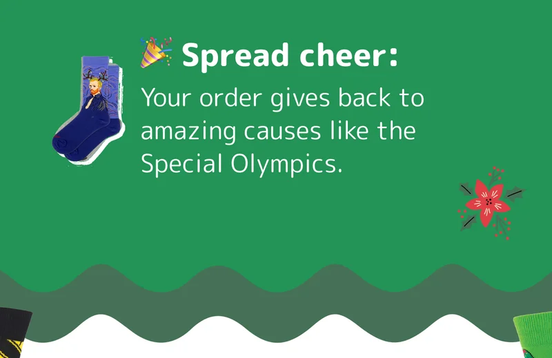 🎉 Spread cheer: Your order gives back to amazing causes like the Special Olympics.