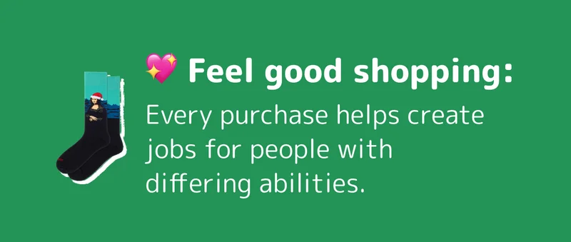 💖 Feel good shopping: Every purchase helps create jobs for people with differing abilities.