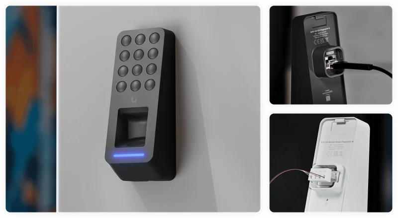 Supports fingerprint identification, Apple and Android Touch Pass, PIN entry, and Bluetooth unlock, with both native PoE deployment and retrofit options for existing access installations.