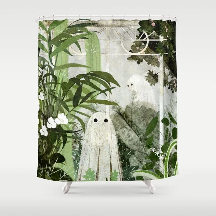 There's A Ghost in the Greenhouse Again Shower Curtain Shower Curtain