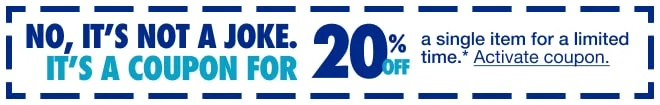 20% off Single Item**