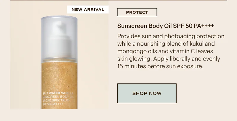 Salt Water Vanilla Sunscreen Body Oil SPF 50