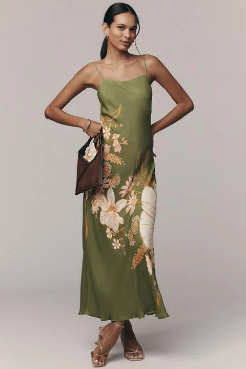 Farm Rio x Anthropologie Floral Maxi Slip Dress