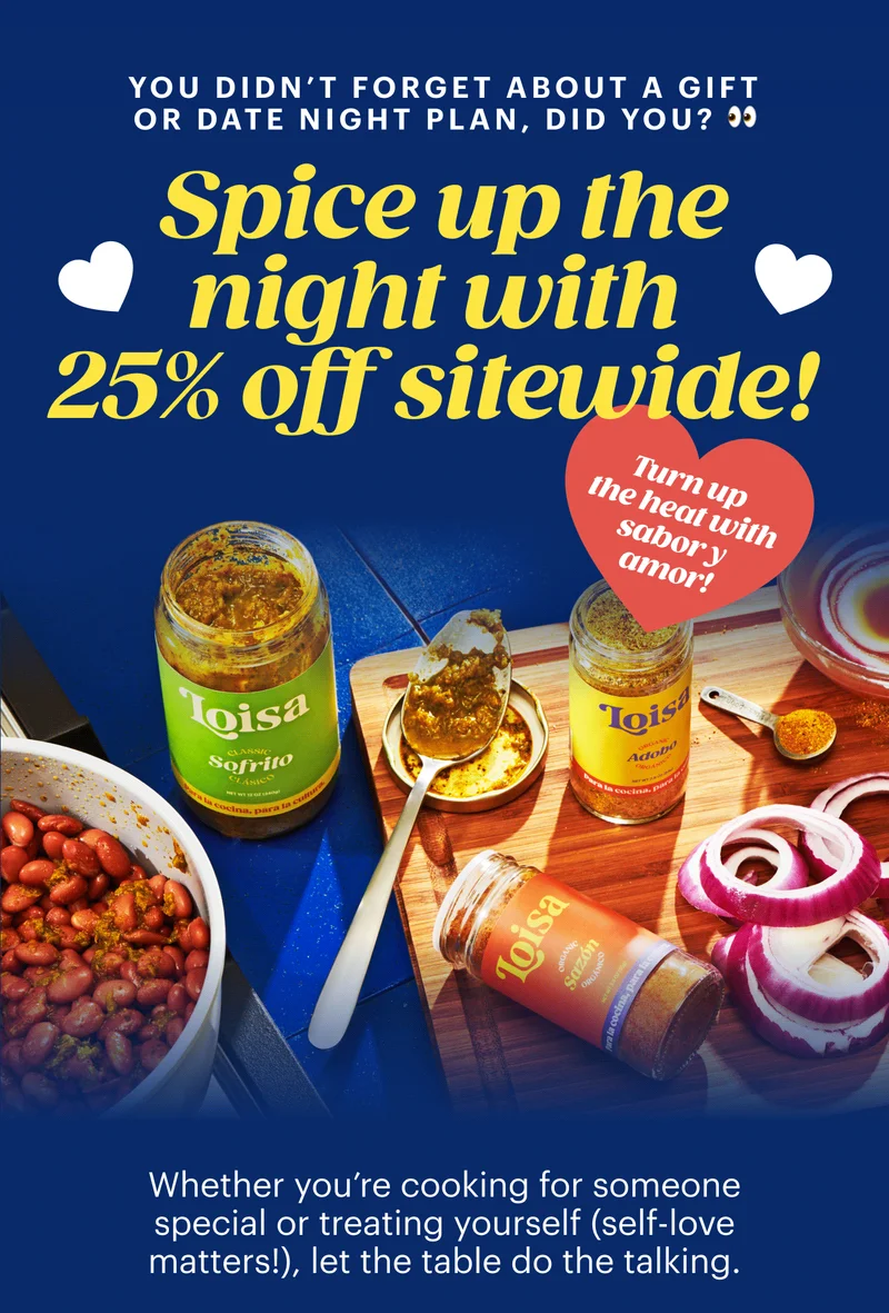 You didn’t forget about a gift or date night plan, did you? 👀 Spice up the night with 25% off sitewide!  Turn up the heat with sabor y amor! Whether you’re cooking for someone special or treating yourself (self-love matters!), let the table do the talking.