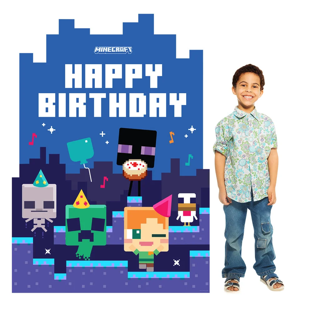 Image of Minecraft Birthday Cardboard Cutout Standee