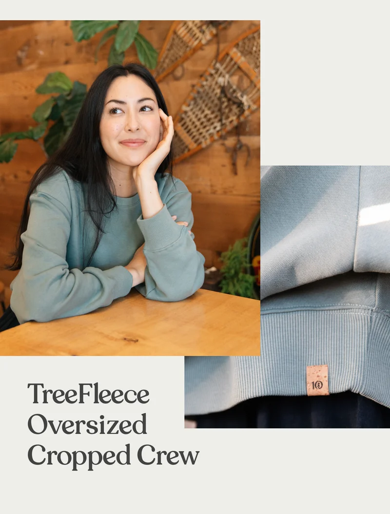 TreeFleece Oversized Cropped Crew
