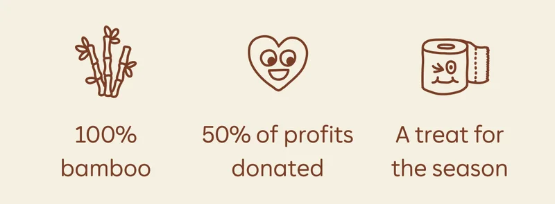 100% bamboo  50% of profits donated  A treat for the season