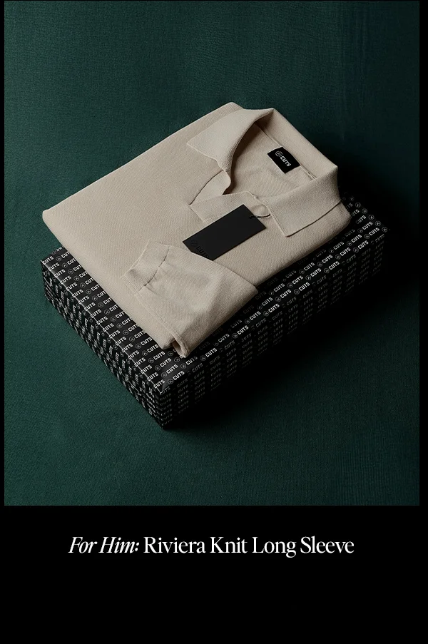 Riviera Knit Long Sleeve Polo (Sand Dune)