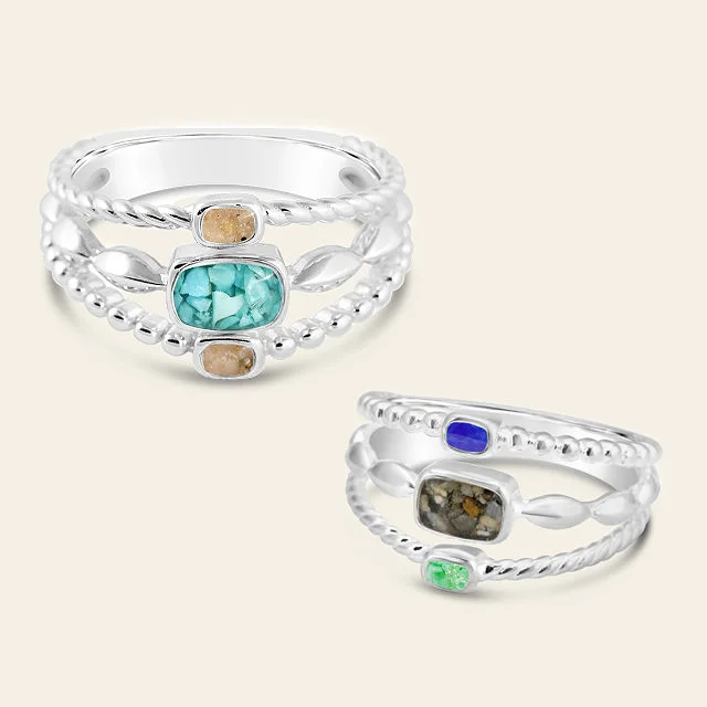 Custom Sand Triple Band Ring