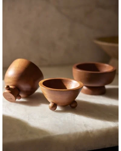Mini Bowls (Set of 3) by Sarah Sherman Samuel-Walnut