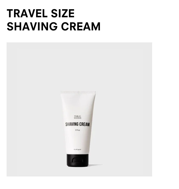 Travel Size Shaving Cream