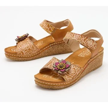 L'Artiste by Spring Step Leather Wedge Sandals - Cuteness