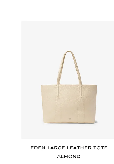 Eden Large Leather Tote Almond