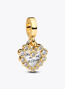 Sparkling Heart Double Dangle Charm