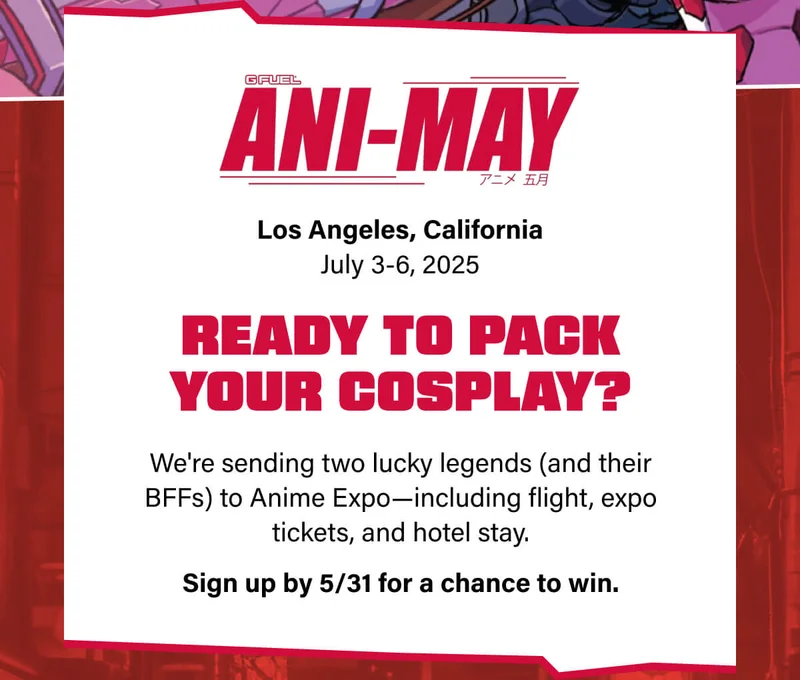 We're sending two lucky legends (and their BFFs) to Anime Expo—including flight, expo tickets, and hotel stay. Sign up by 5/31 for a chance to win.