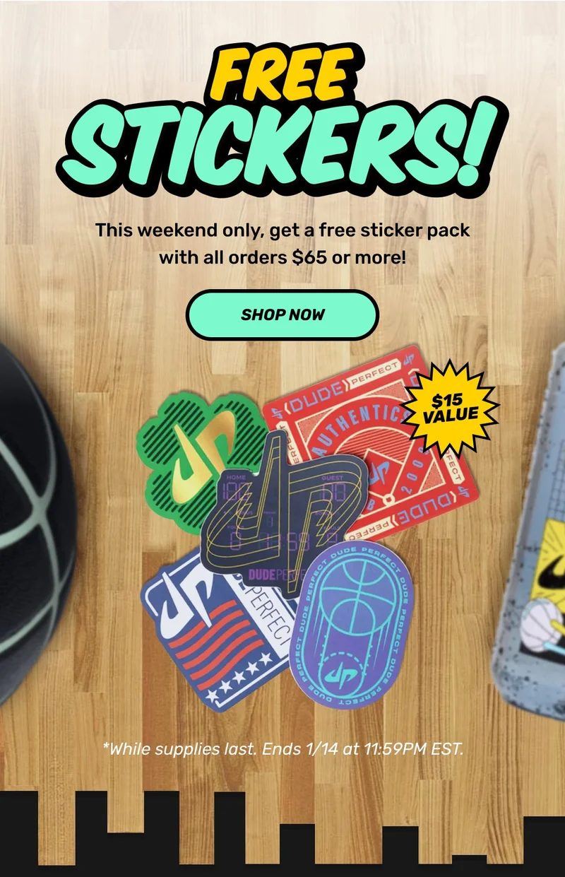 FREE STICKERS! This weekend only, get a free sticker pack with orders $35+
