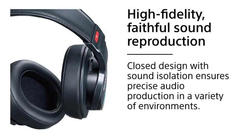 High-fidelity faithful sound reproduction | Closed design with sound isolation ensures precise audio production in a variety of environments.