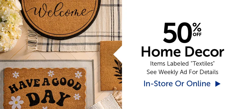 50% Off Home Decor - Select Categories