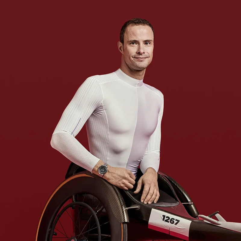 Paralympian Marcel Hug with the Moonwatch