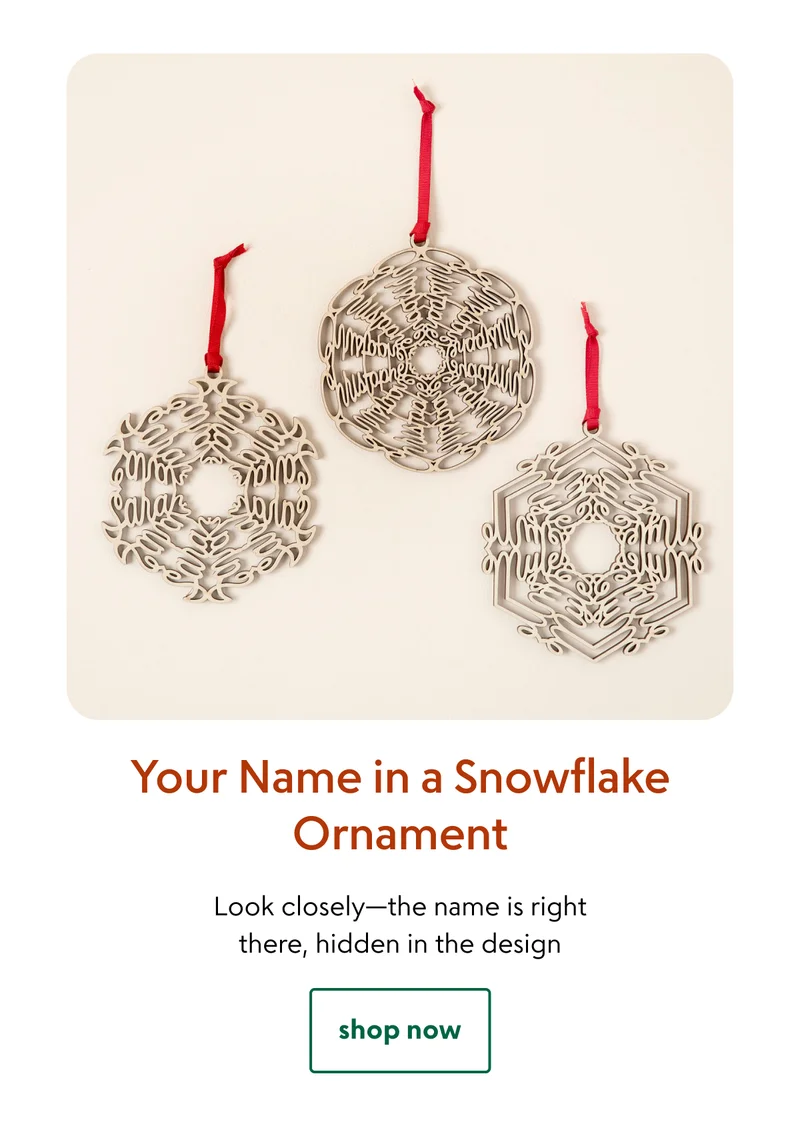 Your Name in a Snowflake Ornament