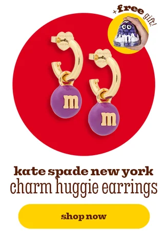 KATE SPADE NEW YORK CHARM HUGGIE EARRINGS