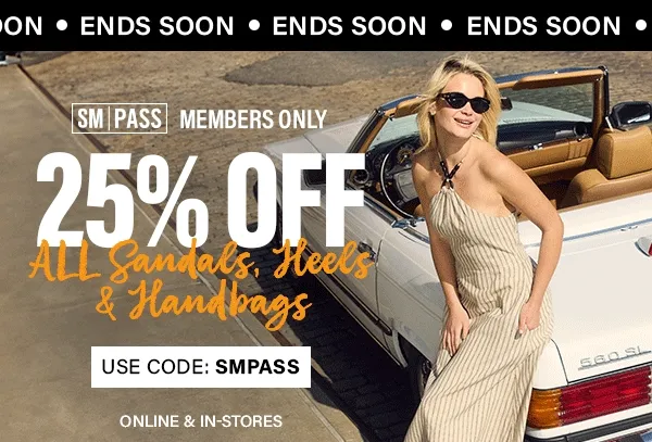 25% Off All Sandals, Heels & Handbags