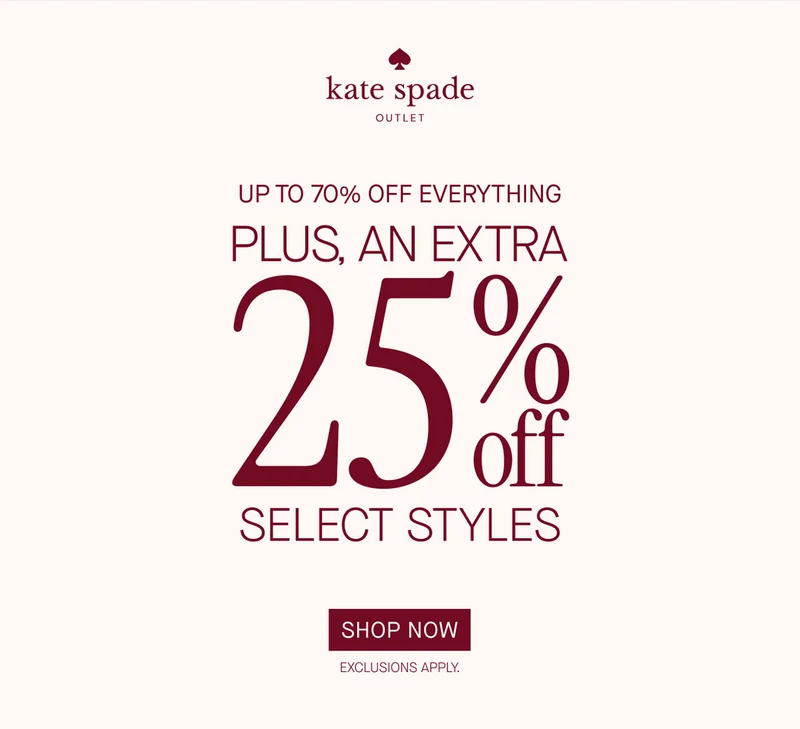 up to 70% off everything + an extra 25% off select styles