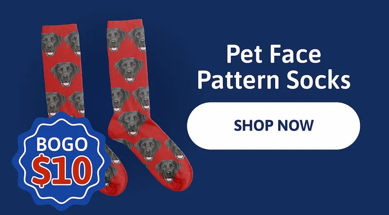 Vintage Pet Face Pattern Socks - BOGO $10