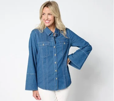 Belle Boho by Kim Gravel Bracelet Belle Sleeve Stretch Denim Shirt