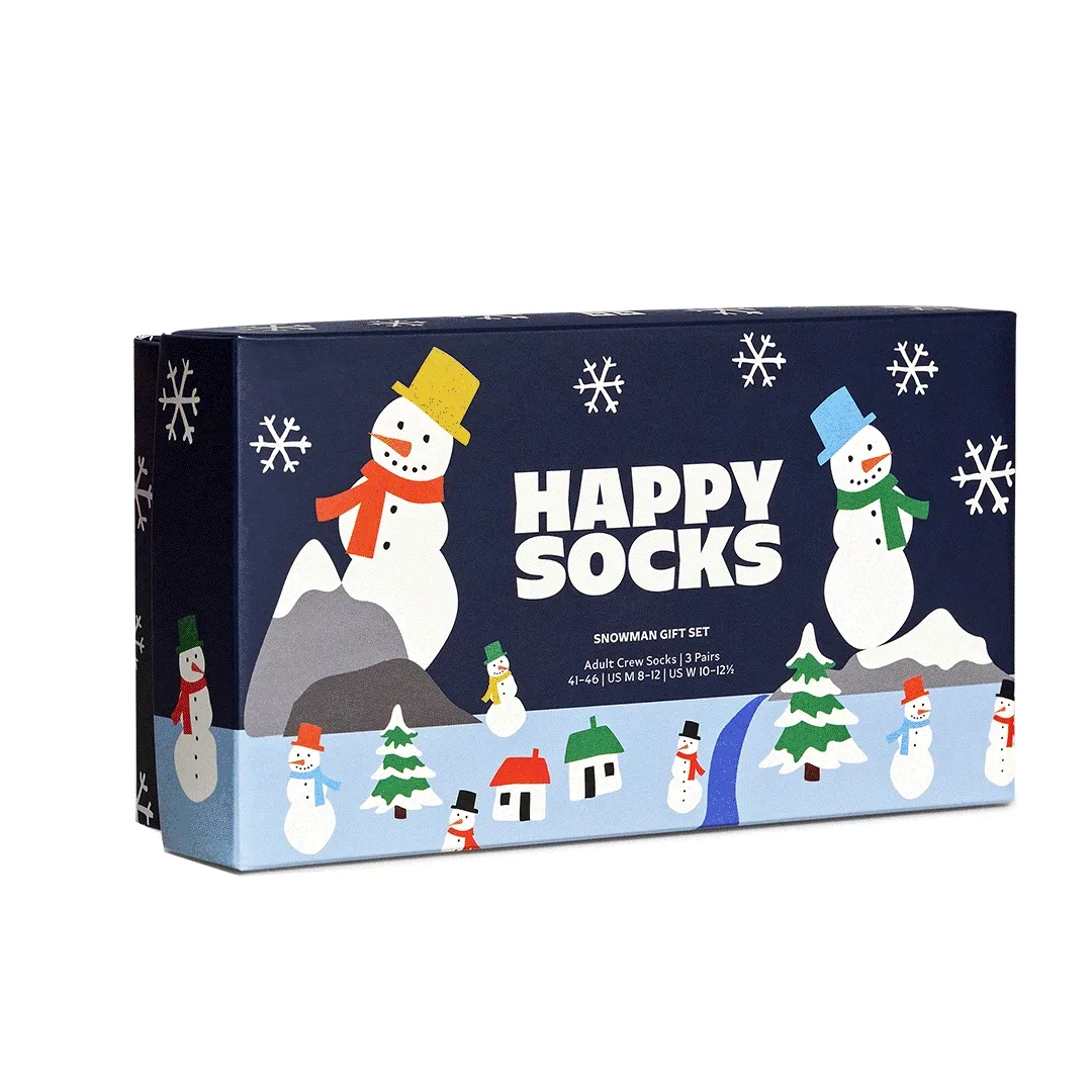 3-Pack Snowman Socks Gift Set